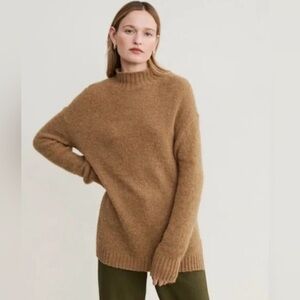 Jenni Kayne mock neck camel alpaca sweater size large